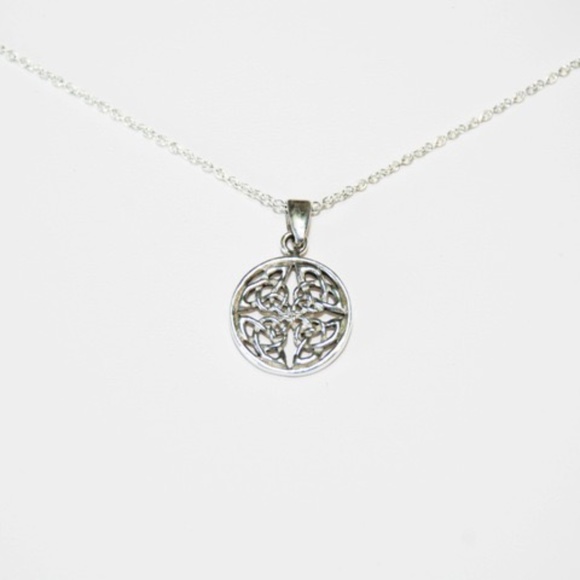 925 Sterling Silver Celtic Knot Pendant Chain Necklace - Picture 1 of 4